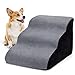 Nobleza Escalera para Perros Pequeños, Escaleras para Mascotas de Espuma para Cama y sofá, Rampa para Perro con Funda Lavable y Fondo Antideslizante, Ligera, 35x56x40cm, 3 Peldaños, Gris