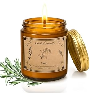 Sage Candles for Cleansing, 16oz Large Jar White Scented Candle, Over 100 Hours of Burn Time, Ideal for Home Decor and Gift