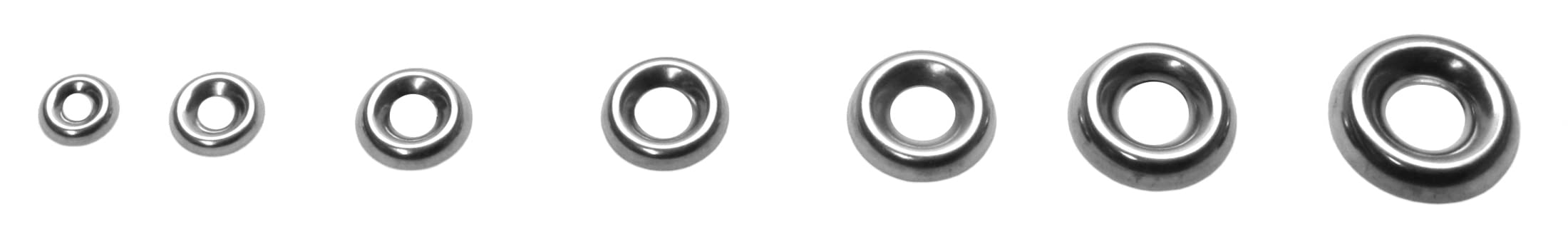 Rosetas/arandelas avellanadas/arandelas para tornillos de cabeza avellanada, acero inoxidable V2A, 280 piezas