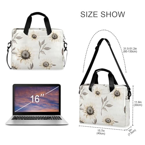 Maletín para portátil ALAZA con patrón floral beige gris miniatura 5