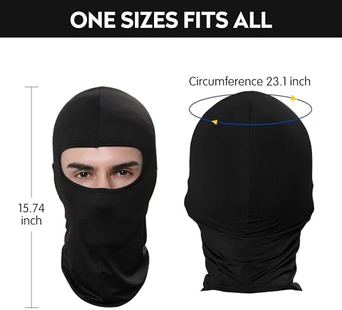 Pukavt 1-6 Pack Balaclava Face Mask, Ski Mask for Men Women, UV Protection Windproof Scarf for Motorcycle Snowboard Cycling