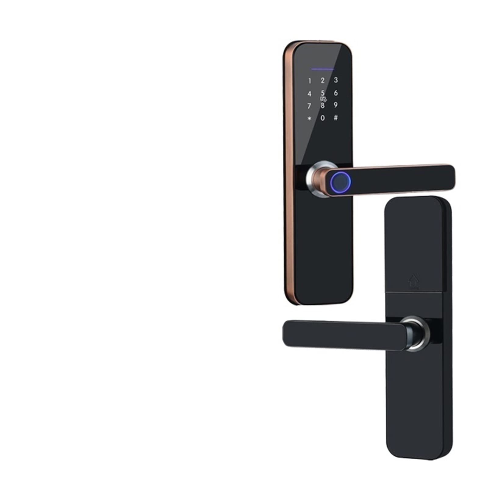 Elektroniczny zamek WiFi Inteligentny zamek na odcisk palca Hasło IC Card Key USB Charge dla inteligentnego domu Nowy F005 (kolor: 220x22 (5050), rozmiar zamka wpuszczanego: różowe złoto) (240x22