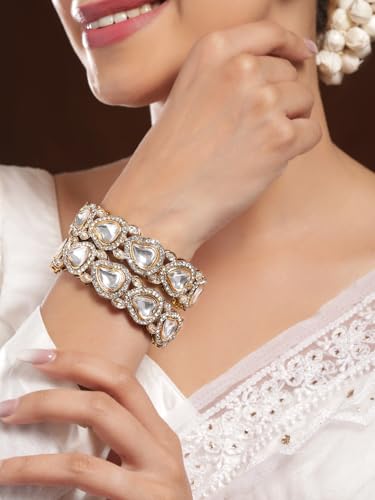 Image of Rubans Bangles Set of 2 Cubic Zirconia Ethnic Stylish Jewellery Gift for Women & Girls