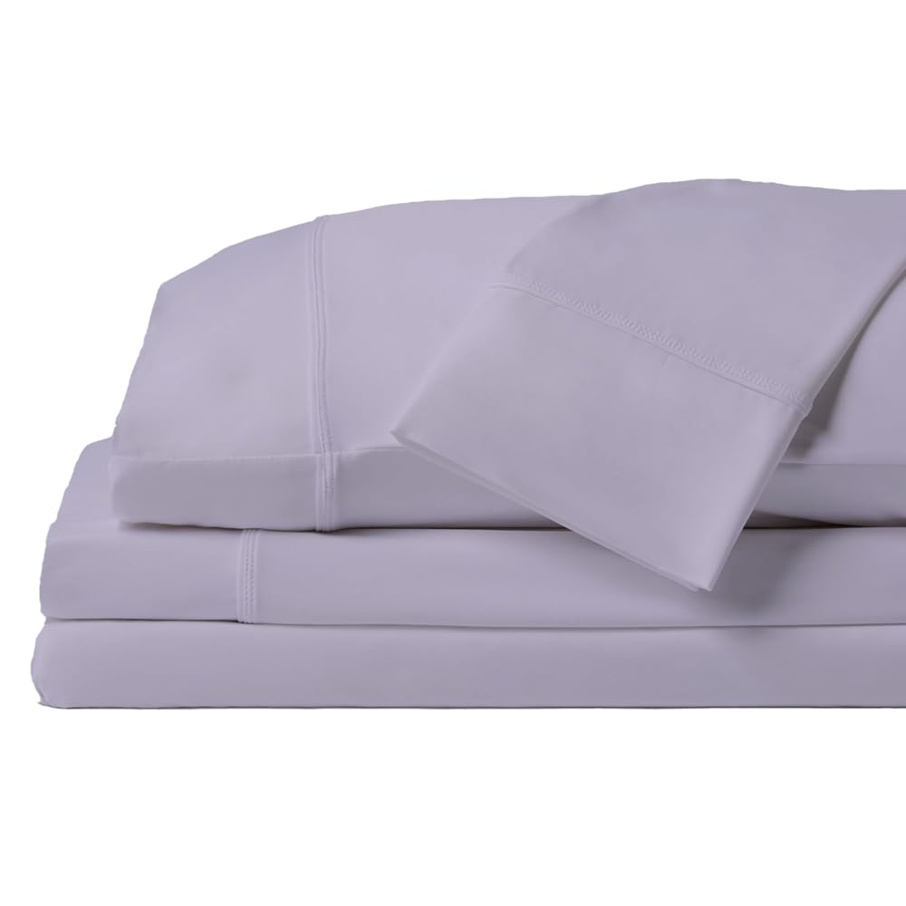 SHEEX Original Performance Sheet Set, Cooling Bed Sheet with 1 Flat Sheet, 1 Fitted Sheet, and 2 Standard Pillowcases, King/Cal King, Silver Lilac