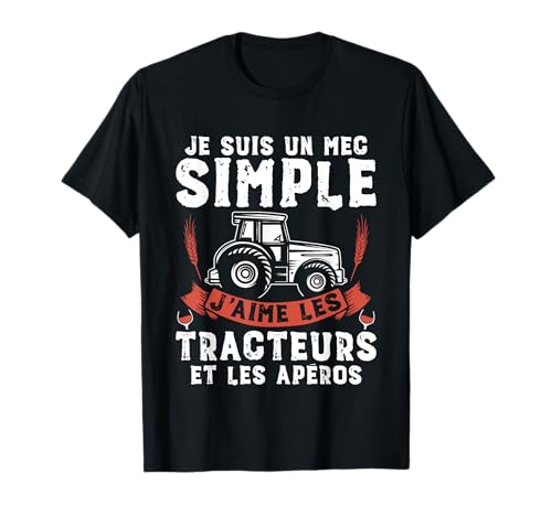 Humour Tracteur Tshirt Homme Agriculteur Cadeau Fermier T-Shirt