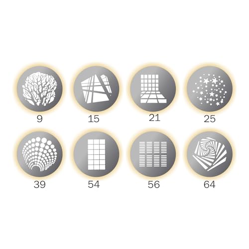 Digitek® (DGS 001) Stainless Steel GOBO Pattern Kit, 8 Creative Patterns for Optical Snoot, High-Temperature Resistance, Transforms Spaces with Geometric Shapes, LED Light Creative Effects