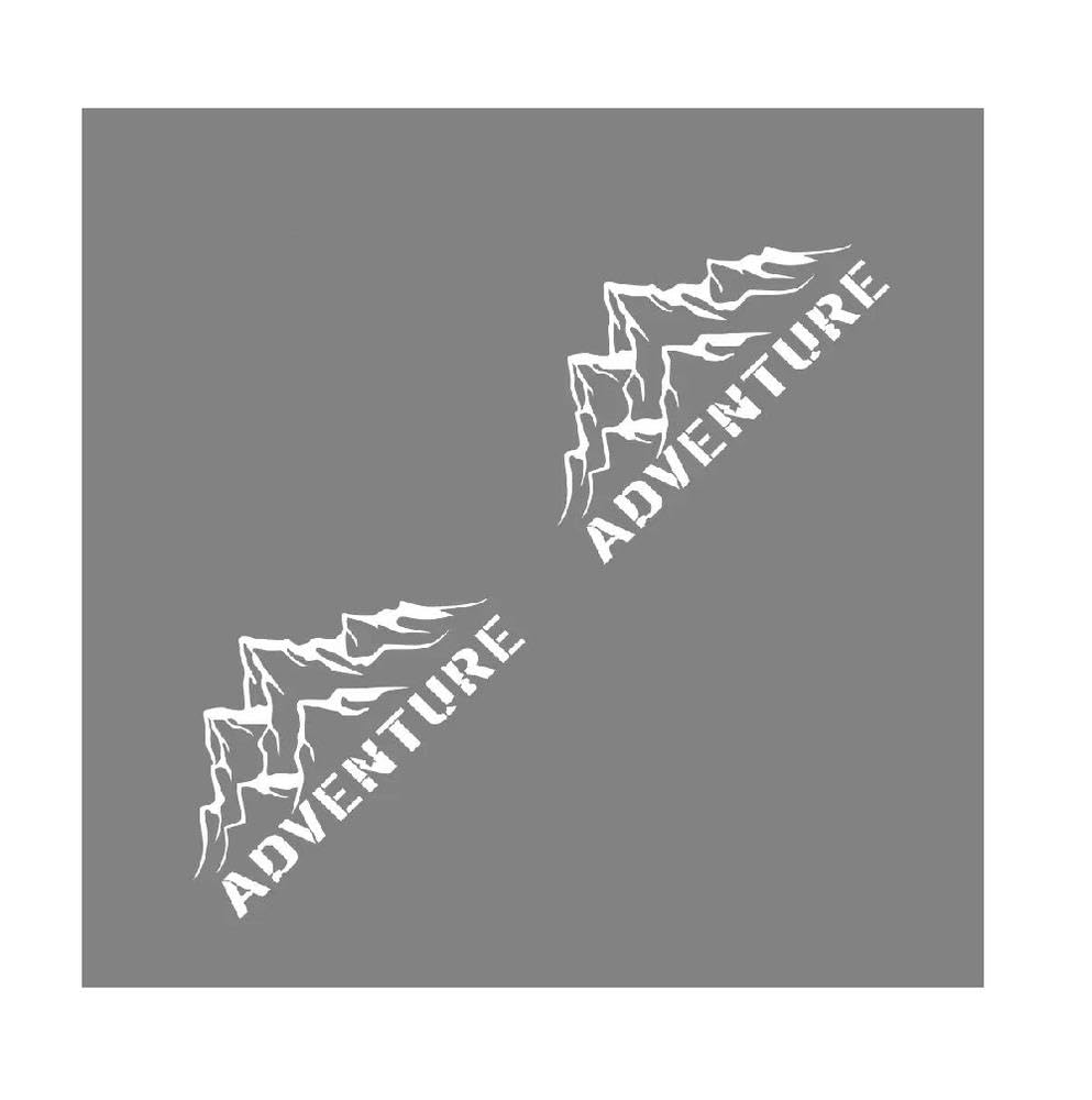 Dabhuoc Glossy White Car Stickers Mountain Adventure Edition Decoration For Rv Camper Van Motorhome Caravan(Glossy White)