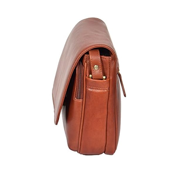 Womens Echt Leer Klassieke Flap over Cross Body Schoudertas Malediven Bruin