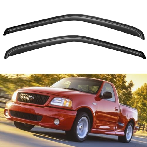 Image of Window Visors Rain Guards for 1997-2003 Ford F150 Standard Cab, Out-Channel Window Vent Wind Deflectors Visors Shades for 1997-1999 F250, 2004 F-150 Heritage Regular Cab, 2PCS