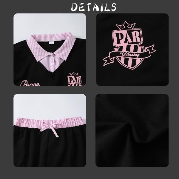 Girls 2-Piece Clothes 2 In 1 Collared V-Neck Sweatshirt Wide Leg Contrast Color Pants Winter 7-14Y Outfits Set - Image 5