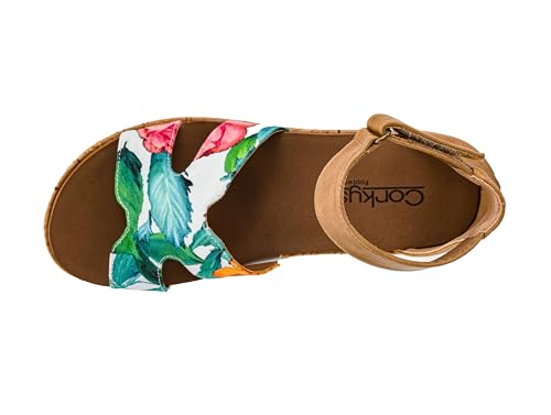 Corkys Footwear Women's Rom Com Wedge - Featuring Corkys Comfortable EVA Cushioned Footbed, A 2.5-Inch Heel, and a Hook and Loop Ankle Strap for an Adjustable Wear4