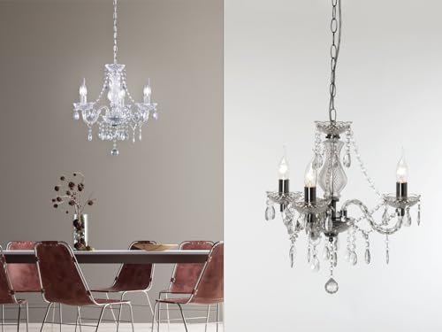 Reality Leuchten R11073000, Lampadario Trasparente, E14, 40 W, Diametro 46 Cm - 2