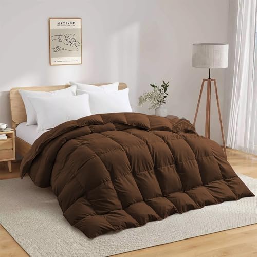 Image of Heavy Winter Comforter King Size 90 inchX106 inch | 600 GSM Fill for Winter Comforter /Rajai /Duvet /Blanket Hotel Luxury Soft Fluffy King Size - Chocolate Brown Color