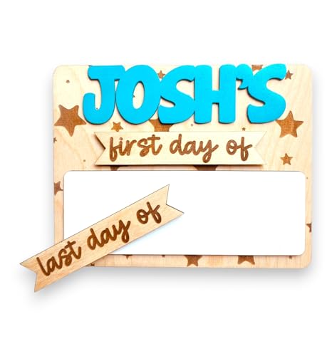 First Day of School Personalized Photo Prop Sign with Erasable Whiteboard, Last Day od School, 7.5x5 inches