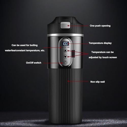 Tetera eléctrica para auto 500 ml ZJchao negra miniatura 3