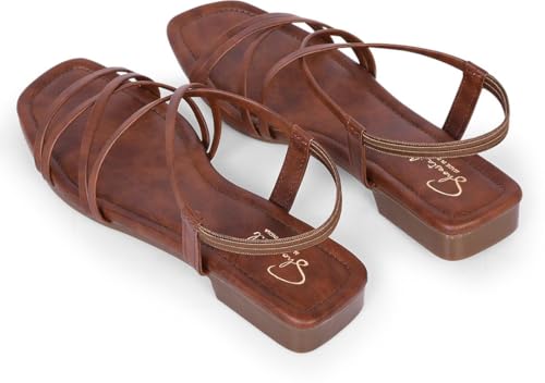 Image of Women Flats Sandals | Stylish Embroidered Slip-On Flats for Women | Comfortable Lightweight Sandals | Ethnic & Casual Footwear for Ladies SL1043