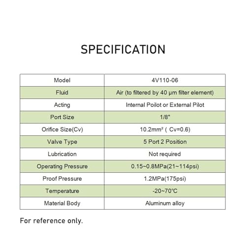 Válvula solenoide de aire 4V110-06 de 5 vías con conector neumático de 8mm AC220V 7