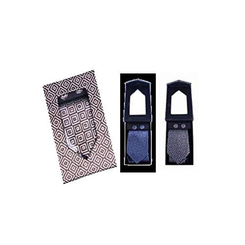 Set Corbata + Gemelos En Elegante Estuche con Ventana - Detalles Originales Invitados de Bodas, Regalos Comuniones y Recuerdos para Cumpleaños Infantiles