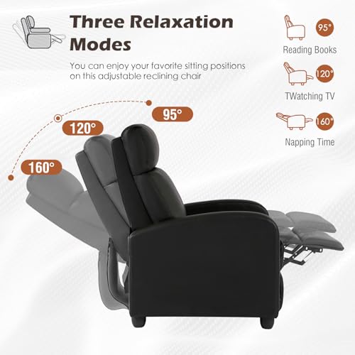 Image of BestMassage Recliner Chair No Massage Function | Leather Black