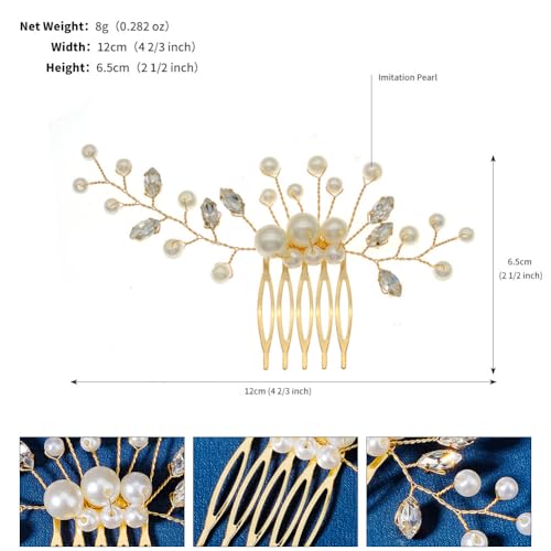 2 Perlen Haarschmuck, Vintage Stil handgemachte Perlen, Hochzeit, Party, Ball, Brautschmuck