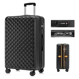 YONSLY YONSLY Reisekoffer Suitcase, Erweiterbarer Hartschalenkoffer Trolley mit TSA-Schloss und hochwertigem YKK-Reißverschluss, Rollkoffer Handgepäck 360° Rollen (Schwarz, XL) YONSLY YONSLY Reisekoffer Suitcase, Erweiterbarer Hartschalenkoffer Trolley mit TSA-Schloss und hochwertigem YKK-Reißverschluss, Rollkoffer Handgepäck 360° Rollen (Schwarz, XL)