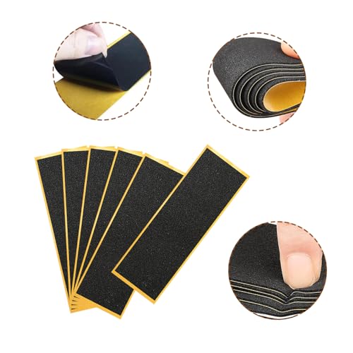 SYEYCW 18 Stück Fingerboard Foam Grip Tape, 110 x 38mm Skateboard Griptape, Schwarz Fingerboard Schaumstoff Grip Tape, Selbstklebend Skateboard Sticker für Finger Skateboards, Mini Skateboards