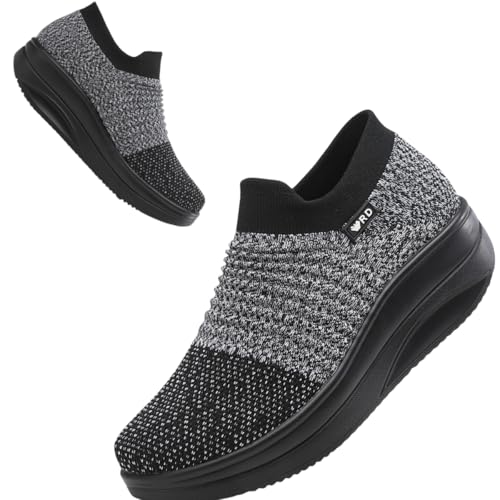 Image of Walking Shoes for Women Slip On Nurse Slip Resistant Work Sock Sneakers Food Service Platform Comfortable Weight Light