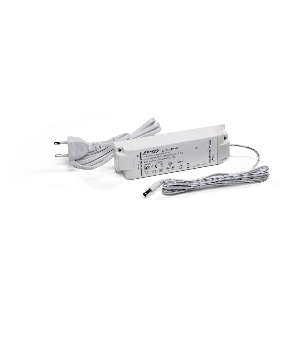 FAMI - Alimentatore IP20 60W 24V DC per Lampade LED Linea 391 – Trasformatore per Illuminazione Postazioni di Lavoro
