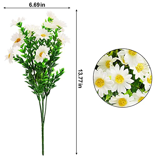 Aufind 10 Bundles Daisies Artificial Flowers Fake Colorful Daisy Plant Uv Resistant Greenery Shrubs Plants For Indoor Outdoor Hanging Planter Home Garden Decor Wedding Porch Window Decor #TOP1