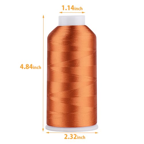 Image of Simthread Rayon Embroidery Thread 5500 Yards, 40wt 100% Rayon Viscose for Commercial and Domestic Machines - Pumpkin 1078