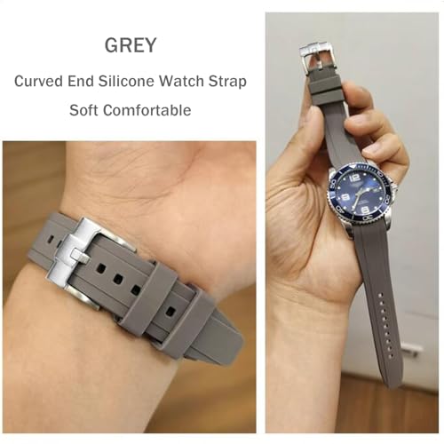 Image of Bands for MoonSwatch Watch,Curved end No Gap,Premium Silicone Rubber Watch Strap for Omega X Swatch Moonswatch Speedmaster /Rolex /SEIKO 20mm 22mm Watch Strap Replacement Band for Men Women