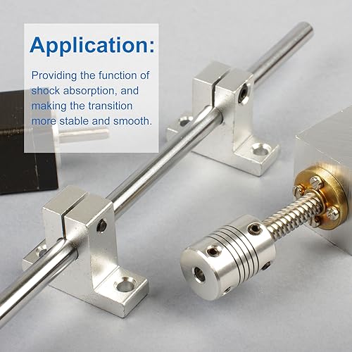 DMiotech 4 Pack 10mm Innen Durchmesser H13D16 Flansch Kupplung Anschluss Starre Leitfaden Welle Unterstützung Kuppler Welle Kupplung mit Schrauben für DIY RC Modell Motoren Silber