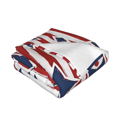 Couverture lit en flanelle rayures rouges 152x203cm chaude - 3