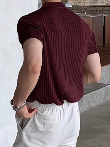 Image of Noble Monk Relax Fit |Textured| Lycra | Polo Neck T-Shirt
