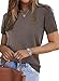 Arach&Cloz Womens Fashion Fall Spring Tops Vacation Cruise Outfits Summer Short Sleeve Sweaters Blouse Teacher Easter Clothing Business Casual Dressy Trendy 2026 (Coffee,L)