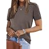 Arach&Cloz Women’s Lightweight Wool Blend Short Sleeve Sweater Top Business Casual