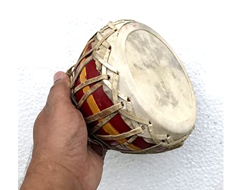 Dagar or Dogor Hand Drum Percussion Folk Instrument of Assam Goat Skin Cover
