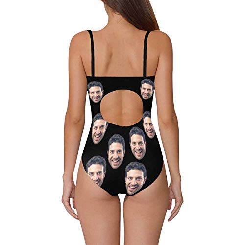 Custom One-Piece Swimsuits With Face Photo Novelty Swimwear For Women Black M #TOP2