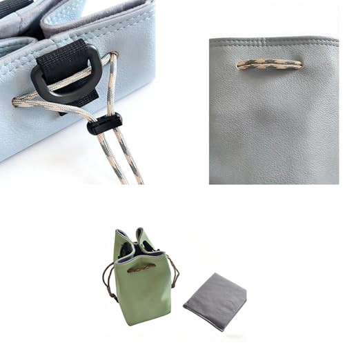 COOLHOOD Sac de rangement pour appareil photo en cuir synthétique léger et épais avec cordon de serrage - Bandoulière facile à transporter - Confortable – vue 8