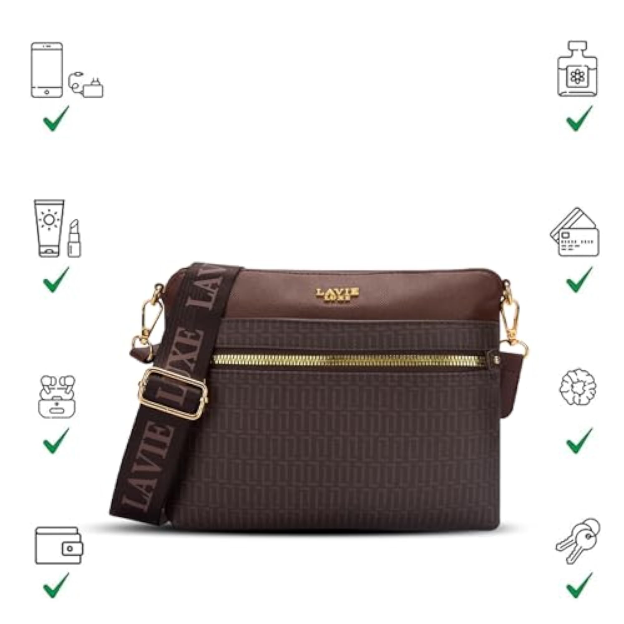 Women's Mono Quick Top Zip Crossbody Box Sling Bag, Chic Handbag