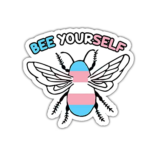 3 Pcs - Trans Gender Sticker Proud Ally Trans-Gender Gay Pride LGBTQ LGBT Gifts Stickers 3x4 inch LGBT Lesbian Bisexual Pansexual Transgender Stickers for Laptop Bottle Car Bumper Wall Window A24