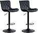 Produktbild CLP 2er Set Barhocker Emma - Höhenverstellbare Barstühle - 360° Drehstühle Mit Rückenlehne Für Küche Und Bistro, Farbe:schwarz, Material:Kunstleder