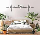 Personalized Heartbeat Metal Wall Art, Custom Names Heart Sign, Romantic Valentine’s Day Gift, Anniversary or Wedding Gift for Couples, Unique Romantic Wall Decor for Living Room, Bedroom or Office