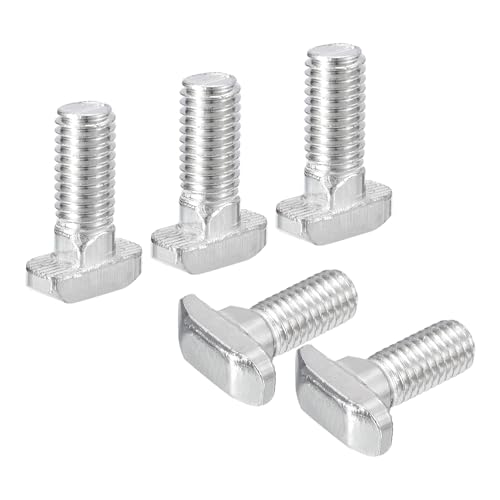 Image of uxcell 30Pcs T-Slot Bolts, M8 x 20mm Hammer Head Bolt T Screw Drop-in Stud for 4040 Series T-Slot Aluminum Extrusion Profile, 304 Stainless Steel, Silver
