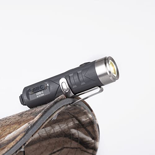 Rovyvon Aurora A1 Keychain Flashlights, Usb-C Rechargeable Max 650 High Lumens Super Bright With Edc Small Size, 5 Mode Easy Use With Clip,Waterproof,Perfect For Camping Emergencies Gift(Gray) #TOP5