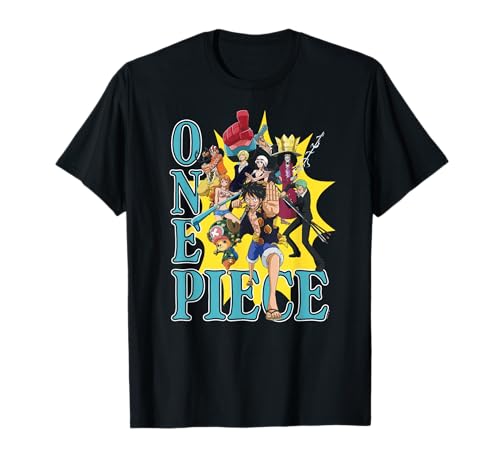 One Piece Anime Group Photo Burst Character Collage T-Shirt