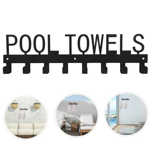 Gancho para toallas y ropa de hierro negro resistente para pared de cocina 8