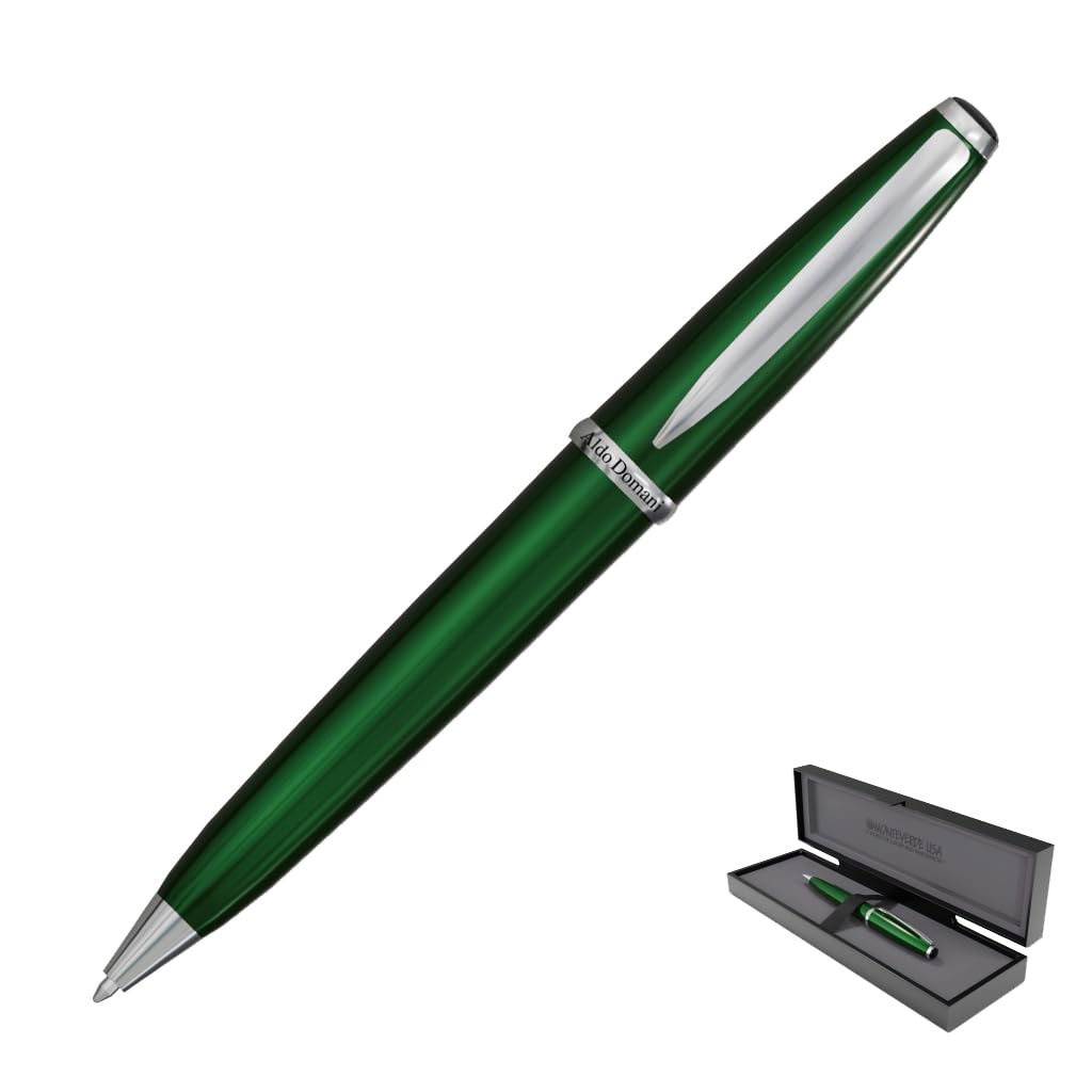 Monteverde Penna a sfera USA Aldo Domani, verde – squisita penna di lusso per uomini e donne – perfetta per ufficio, lavoro, scuola, regali, diario, autografi