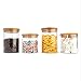 Produktbild ALL EAZY HOME & KITCHEN Vorratsgläser 4er Set (2X 500ml + 2X 700ml) aus Glas mit Bambus-Deckel  Vorratsdosen Küche  BPA frei und ohne Plastik