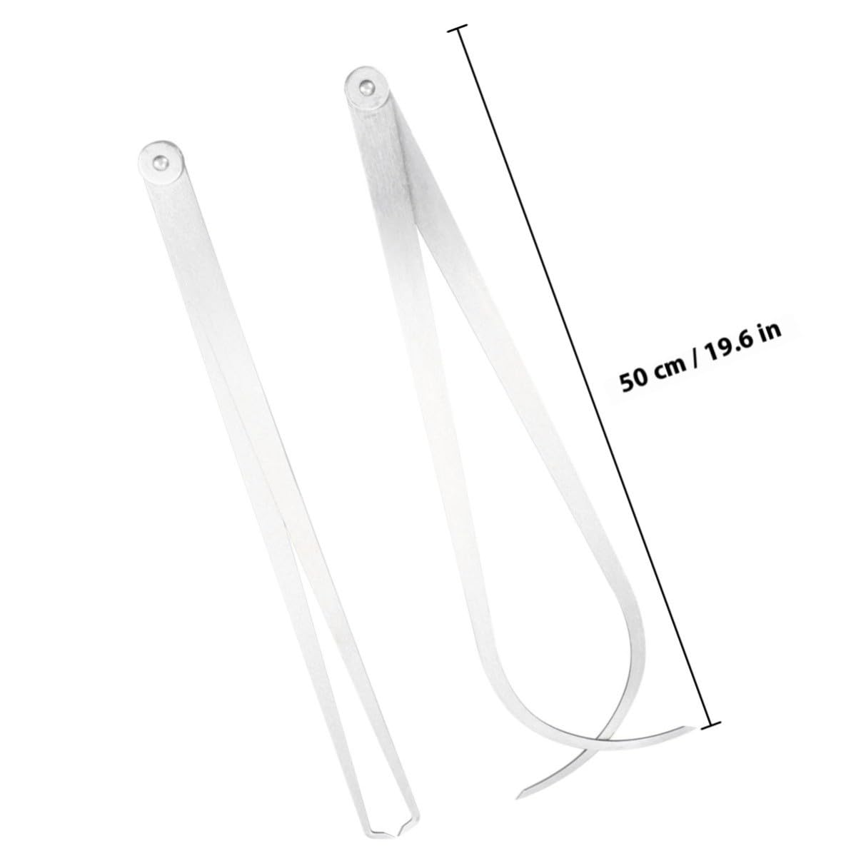 Calibrador de Medición Plata de 500mm 2 Piezas en Acero Inoxidable